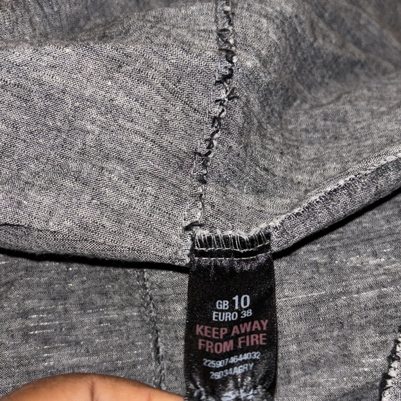 Miss Selfridge 80’s style Grey Linen belted mini dress Sz 10 - Picture 11 of 12